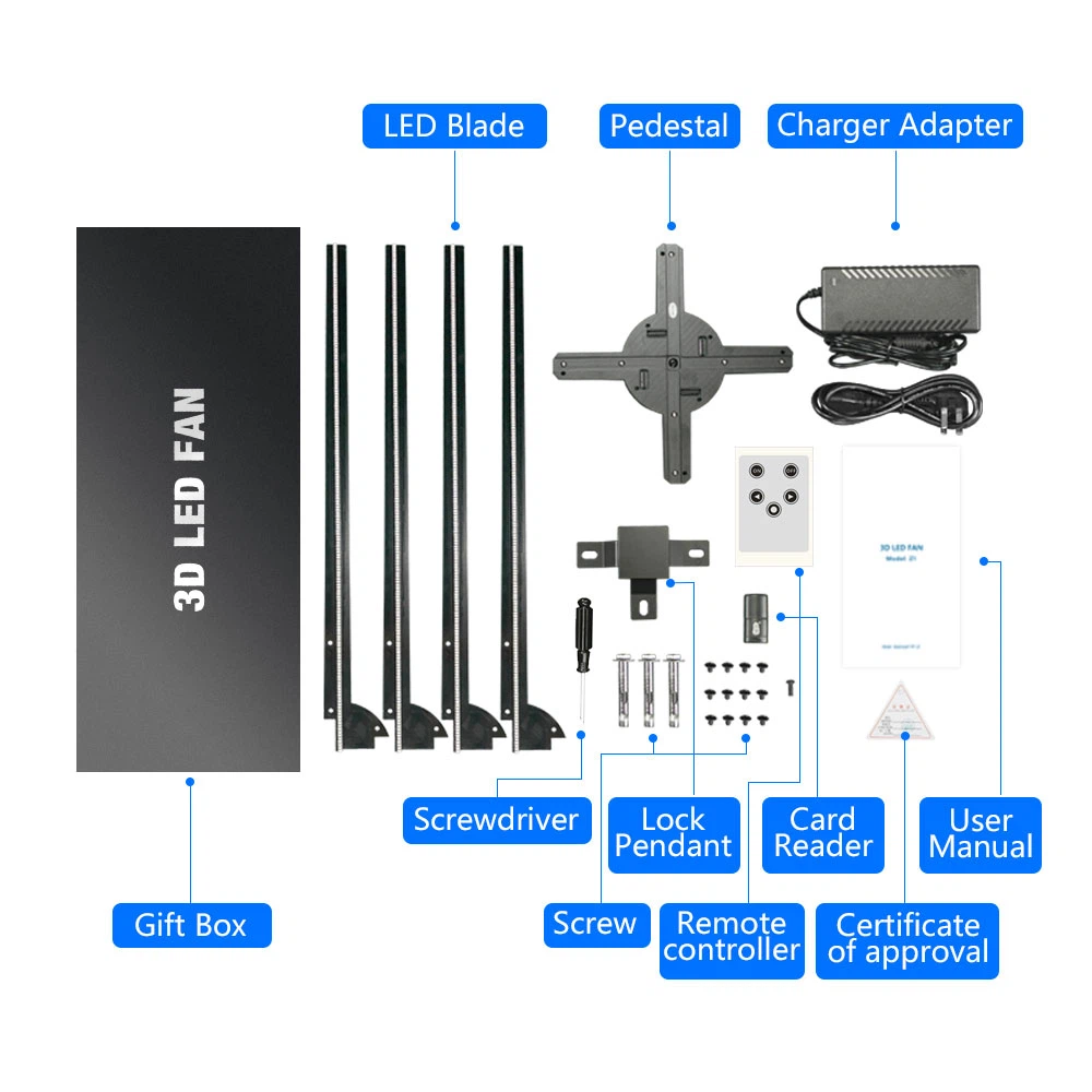 Yestec 3D hologram fan parts list Yestec 3D hologram fan parts list